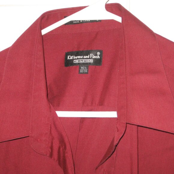 Kilburn & Finch Maroon Dress Shirt Men's 16.5 32/33 - Picture 2 of 3